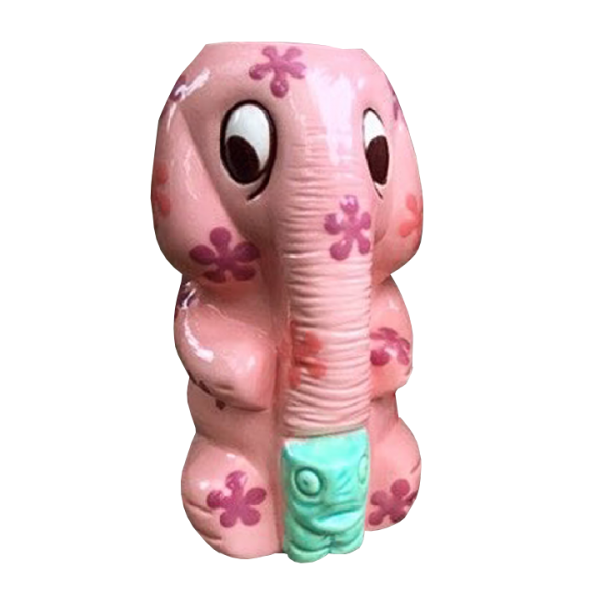 Front - Elephant - Tiki tOny - Pink with Flowers Edition