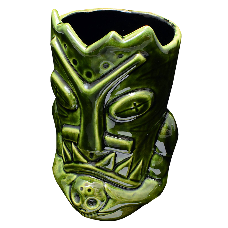 Side - Terrible Tiki Mug - Terrible Tiki - Green with Black Edition
