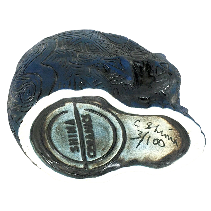 Bottom - Shrunken Skull Tiki Mug - Shima Ceramics - Midnight Blue Edition