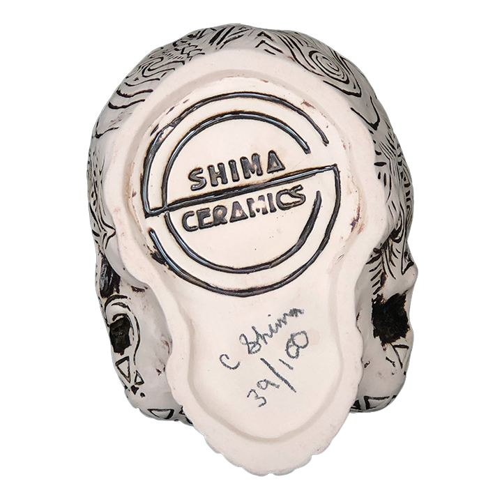 Bottom - Shrunken Skull Tiki Mug - Shima Ceramics - Petri Dish Blue Edition