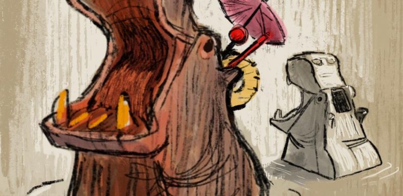 Whittle Hippo Tiki Mug Concept Art