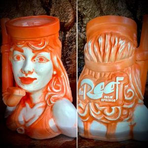 The Reef Diver Tiki Mug in Orange