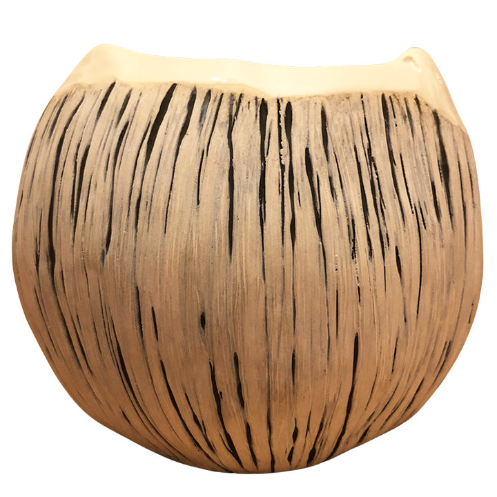 Back - Jack-O-Lantern Coconut Mug - Jungle Modern Ceramics - Jack Skellington Edition