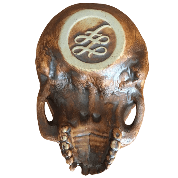 Bottom - Asmat Cannibal Skull - Strong Water - Iron Oxide Edition