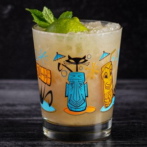 Naughty Cat Mai Tai Glass in Blue/Orange