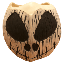 Front - Jack-O-Lantern Coconut Mug - Jungle Modern Ceramics - Jack Skellington Edition