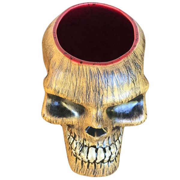 Top - Wood Skull - TikiRob - Red Interior Edition