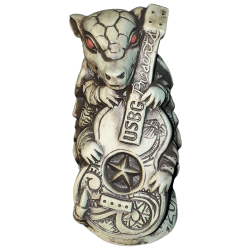 Front - Armadillo Holding Ukulele Mug (2019 Mug) - Texas Tiki Week - Teal Edition