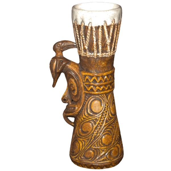 Front - PNG (Papua New Guinea) Drum - Gecko'z South Sea Arts - Matte Brown Edition