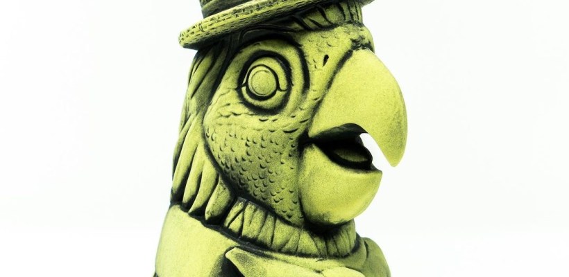 Barker Bird Ceramic Mug in Lime Green Glaze