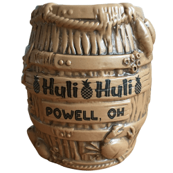 Front - Debris Barrel Mug - Huli Huli Tiki Lounge - Dark Brown Edition