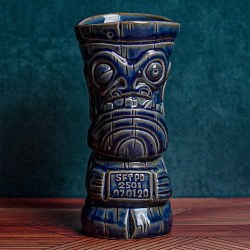 Front of Mug Shot - The Search for Tiki - Jailbird Blue Edition
