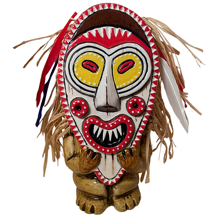 Front of PNG Mask Mug - TikiRob - Head Salesman Edition