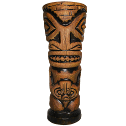 Front - Tiki Diablo's Marquesan Carving Mug - Kon-Tiki - Koa Brown Edition