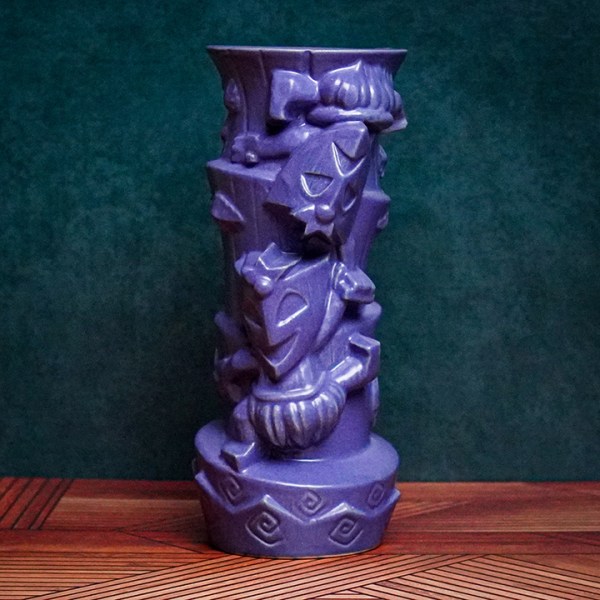 Front - Comedy and Tragedy Preorder (Hurricane Ida Relief Tiki Fundraiser Mug) - The Search for Tiki - Purple Edition