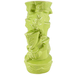 Front - Comedy and Tragedy Tiki Mug - The Search for Tiki - Green Edition