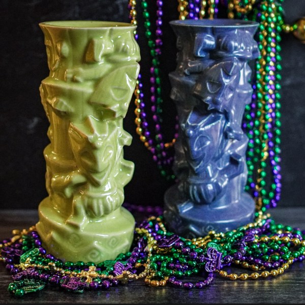 Comedy and Tragedy Tiki Mugs in Mardi Gras Two Pack