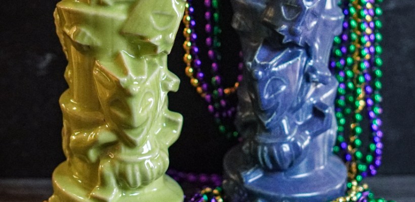 Comedy and Tragedy Tiki Mugs in Mardi Gras Two Pack