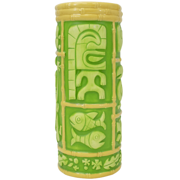Side - Island Style Tiki Mug - Tiki Farm - Green Wash Edition