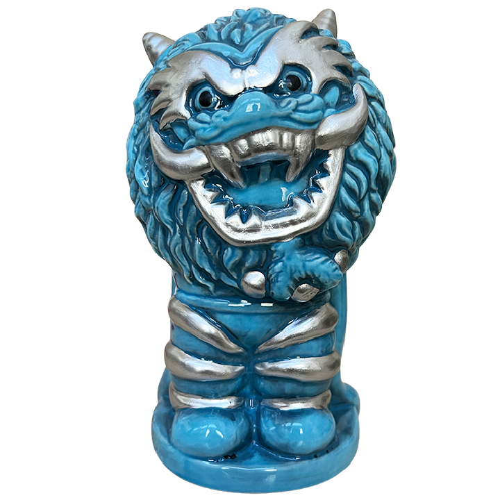 Front - Lunar Lion Mug - Lost Temple Traders - Blue Edition