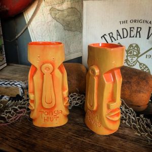 Vitamin C Orange Glaze Edition of Tonga Hut's Old Two Face Mug