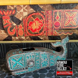 2 PC. Original Sheryl Schroeder Tiki Whale Art And Mug Set [100% Net Proceeds Go To Hawaii Fire Relief]