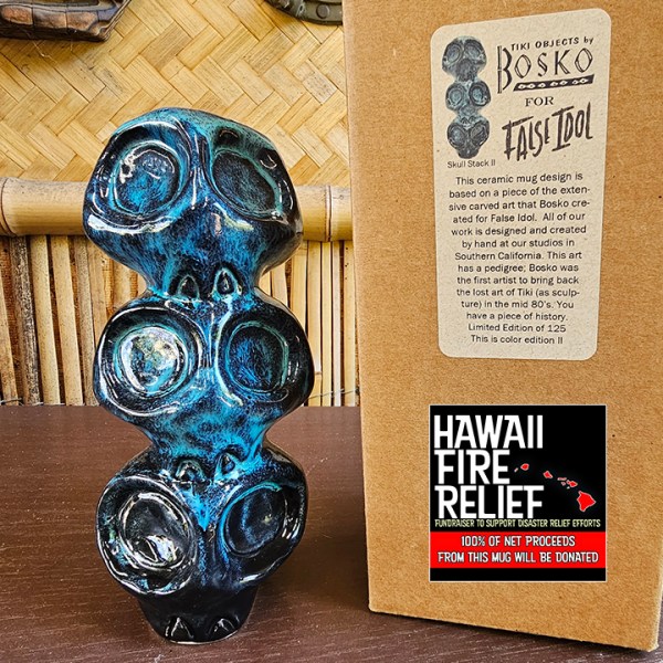 Bosko's Skull Stack II Mug For False Idol [100% Net Proceeds Go To Hawaii Fire Relief]