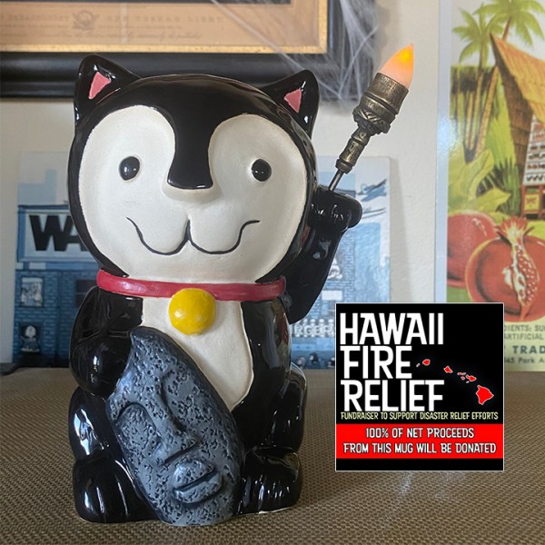 Early Release Maneki Bob Cat Mug From Chan Tiki [100% Net Proceeds Go To Hawaii Fire Relief]