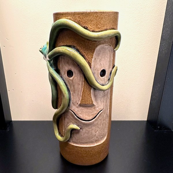 Green Octopus Tiki Bob Mug Made By TikiRob On Maui [100% Net Proceeds Go To Hawaii Fire Relief] Front