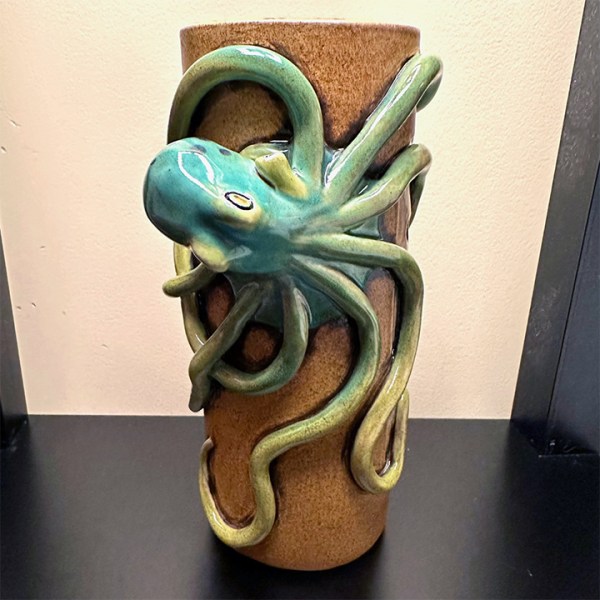 Green Octopus Tiki Bob Mug Made By TikiRob On Maui [100% Net Proceeds Go To Hawaii Fire Relief] Side