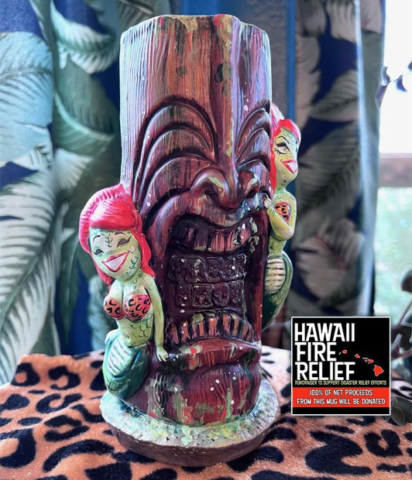 One-of-a-kind Tiki Art Sculpture Painted By Candy Weil [100% Net Proceeds Go To Hawaii Fire Relief]