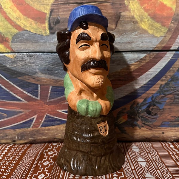 RARE Magnum P.I. Tom Selleck Mug From Tiki Farm [100% Net Proceeds Go To Hawaii Fire Relief] Front