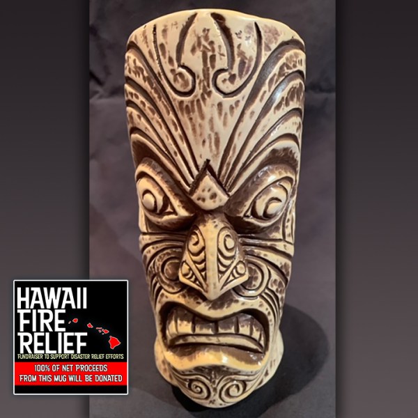 Tiki Diablo Maori Mug In White For Trader Vic's [100% Net Proceeds Go To Hawaii Fire Relief]