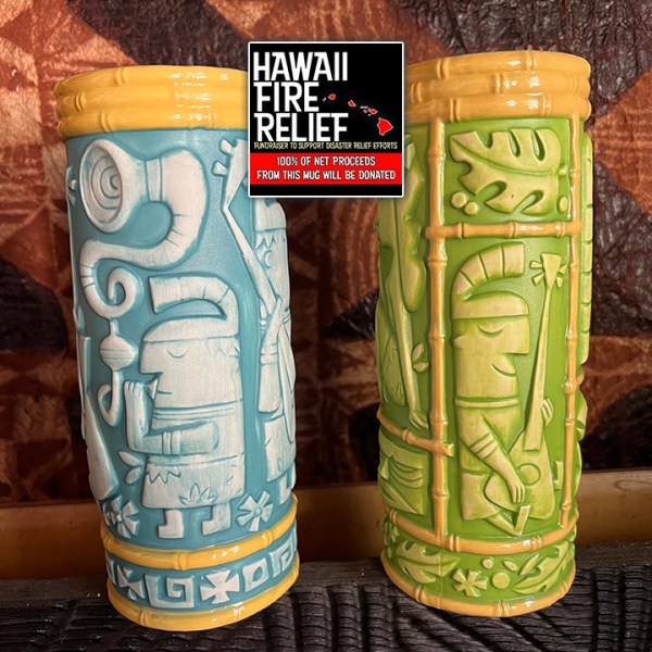 Two Mug Set! Derek Yaniger's Island Style And Island Beat Tiki Mugs [100% Net Proceeds Go To Hawaii Fire Relief]
