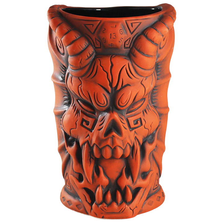 Front - Stranger Things Hellfire Club Cocktail Mug - Tiki Farm - Burnt Orange Edition