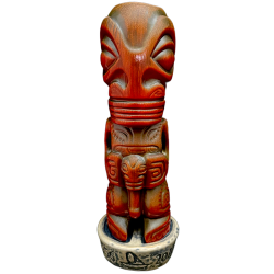 Oceanic Arts Tribute Tiki Mug - Tiki Diablo - Fire (RedOrange) Edition - Front