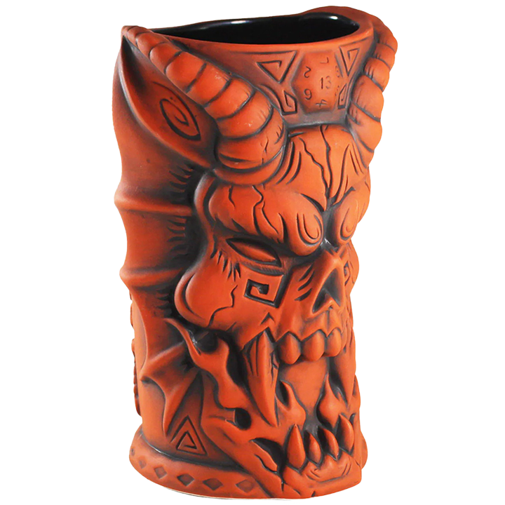 Side - Stranger Things Hellfire Club Cocktail Mug - Tiki Farm - Burnt Orange Edition