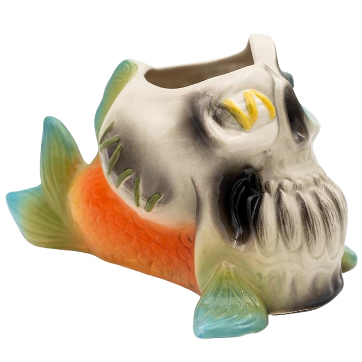 Skullhead Fish Mug - Niki's Tiki - 1st Edition - Reverse
