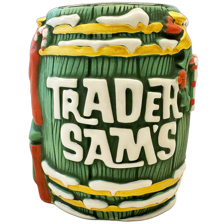 Holiday Rum Barrel Mug - Trader Sam's Grog Grotto - 1st Edition - Front