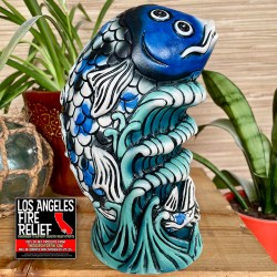 Artist Proof Blue 5 Eyed Koi Mug By LowTiki [100% Net Proceeds Go To Los Angeles Relief] - front