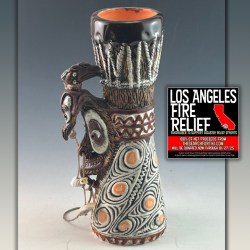 RARE! Mauna Loa Drum Mug By Babalu [100% Net Proceeds Go To Los Angeles Relief] - Front