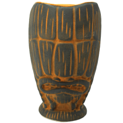 Uso Tiki Mug By Tank Standing Buffalo - Tiki Farm - Cool Gray With Awesome Apricot Edition - Front